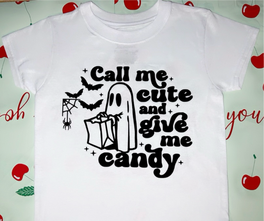 Call me cute and give me candy - kids shirt