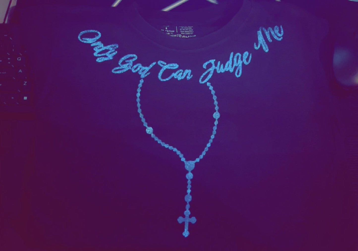 Glittery Blue: Only God Can Judge Me - Shirt